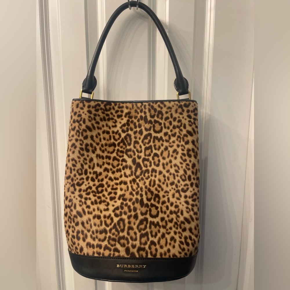 Burberry Prorsum Leopard Print Bucket  Bag